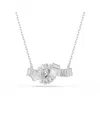 Swarovski Matrix Rhodium Plated Baguette Cut Necklace In Metallic