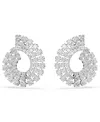 Swarovski Matrix Crystal Frontal Hoop Earrings In White