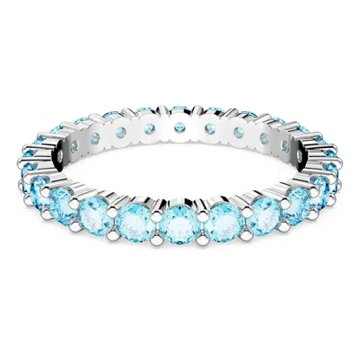 Swarovski Blue Matrix Ring In Aqua