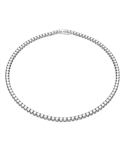 Swarovski Matrix Round Cut Crystal Tennis Necklace, 16 In Silver