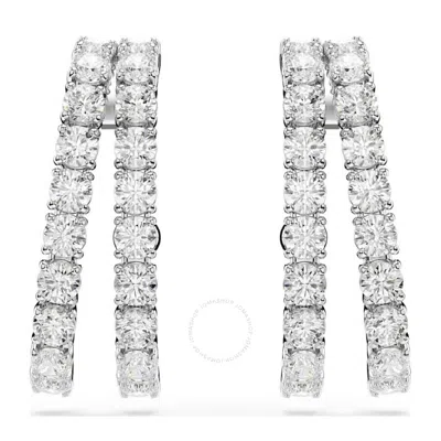 Swarovski Matrix Round-cut Cuff Earrings In White