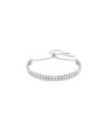 Swarovski Matrix Round Cut White Rhodium Plated Tennis Bracelet In White