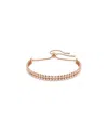 Swarovski Matrix Round Cut White Rose Gold-tone Plated Tennis Bracelet In Rose Gold