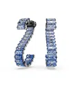 Swarovski Matrix Baguette Cut Crystal Drop Earrings In Blue
