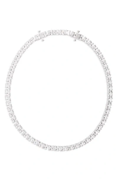 Swarovski Matrix Swarokski Crystal Collar Necklace In Silver/clear Crystal