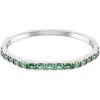 Swarovski Matrix Baguette Cut Crystal Bangle In Silver/green