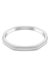Swarovski Crystal Dextera Bangle Octagon Shape Pave Medium White Rhodium Plated In White