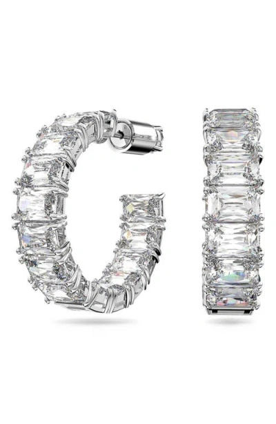Swarovski Matrix  Hoop Earrings In Metallic