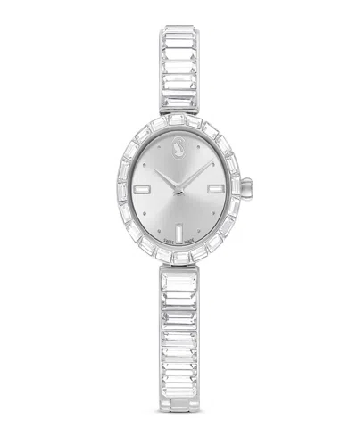 Swarovski Matrix Swiss Crystal Bangle Watch 25 X 25mm In Silver