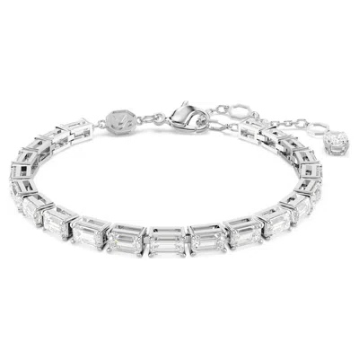 Swarovski Matrix Tennis Armband In Weiss