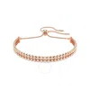 Swarovski Matrix Round Cut White Rose Gold-tone Plated Tennis Bracelet