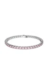 Swarovski Matrix Pink Crystal Small Tennis Bracelet In Rhodium Plated
