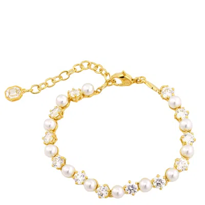 Swarovski Matrix Tennis Bracelet In Gold