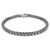 Swarovski Matrix Tennis Bracelet Round Ruthenium Shiny Silver Grey In Gray