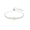 Swarovski Matrix Tennis Bracelet Rhodium Shiny White Fancy Champagne In White