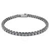 Swarovski Matrix Tennis Bracelet Round Ruthenium Shiny Silver Grey In Silver Tone