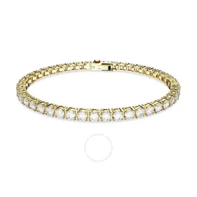 Swarovski Matrix Tennis Bracelet S Gold Shiny White
