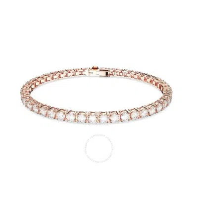 Swarovski Matrix Tennis Bracelet S Rose Gold Shiny White