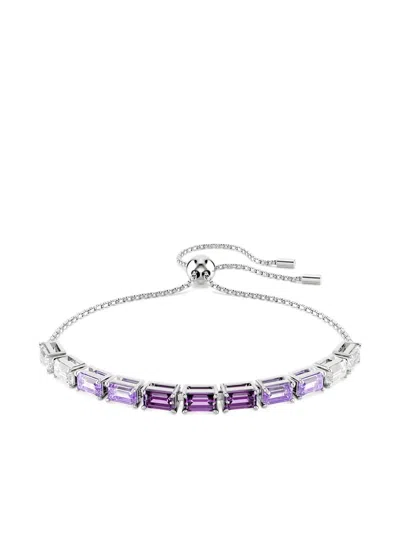 Swarovski Matrix Baguette Cut Purple Rhodium Plated Bracelet