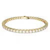 Swarovski Crystal Round Cut Matrix Tennis Bracelet In White