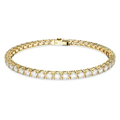 Swarovski Matrix Tennis Bracelet In Gold