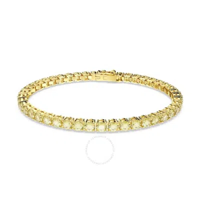 Swarovski Matrix Tennis Bracelet In Yellow/gold Tone