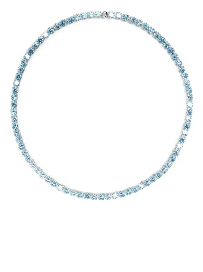 Swarovski Matrix Tennis Crystal-embellished Necklace In Blue
