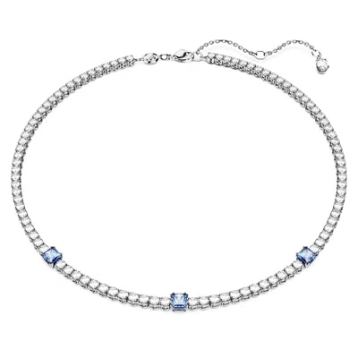 Swarovski Matrix Tennis Necklace In Blue