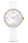 Swarovski Matrix Tennis Leather Strap Watch, 30mm