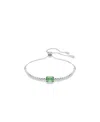 Swarovski Matrix Mixed Cuts Tennis Bracelet In Green