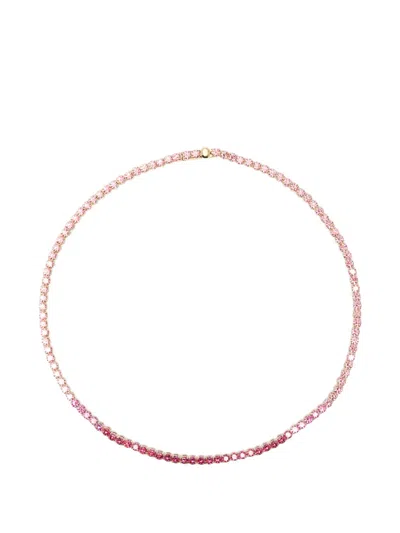 Swarovski Matrix Tennis Round-cut Necklace In Pink