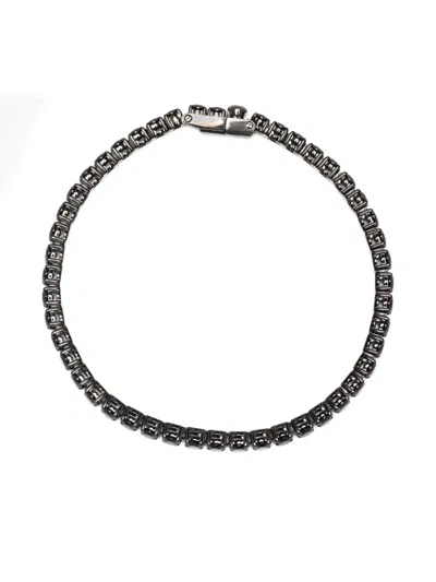 Swarovski Matrix Tennis Ruthenium Bracelet In Black