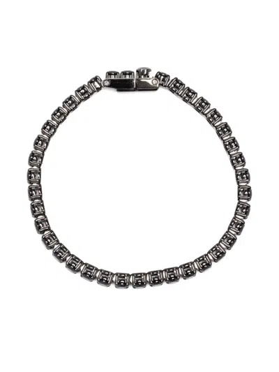 Swarovski Matrix Tennis Ruthenium Bracelet In Black