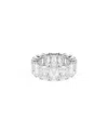 SWAROVSKI MATRIX VITTORE RHODIUM PLATED BAGUETTE CUT RING