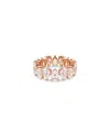 Swarovski Matrix Vittore Rose Gold-tone Pear Cut Ring In White