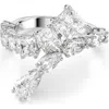 Swarovski Maxtric Bypass Ring In Multi