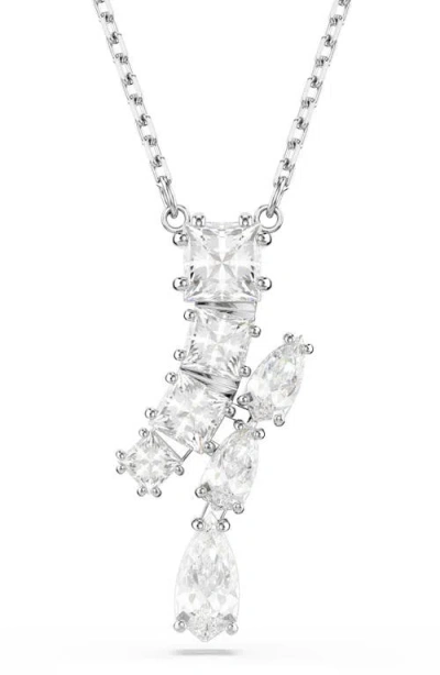 Swarovski Maxtrix Pendant Necklace In White