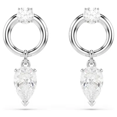 Swarovski Mesmera 水滴形耳環 In White
