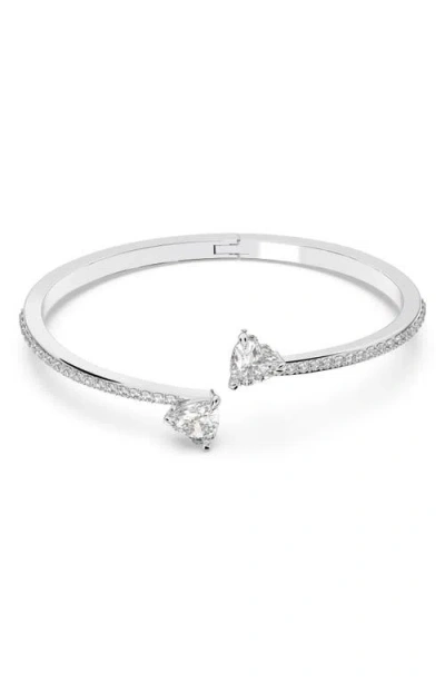 Swarovski Mesmera Attract Crystal Heart Bangle Bracelet In White