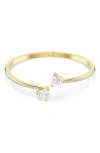 Swarovski Mesmera Attract Crystal Heart Bangle Bracelet In Gold