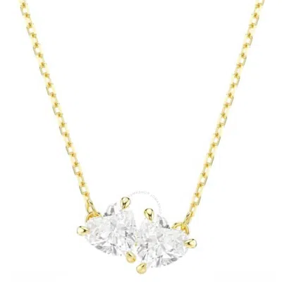 Swarovski Mesmera Attract Gold-tone Plated Heart Necklace In White