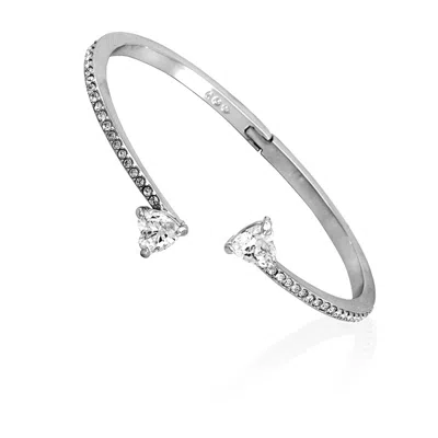Swarovski Mesmera Attract Soul Heart Bangle In Silver