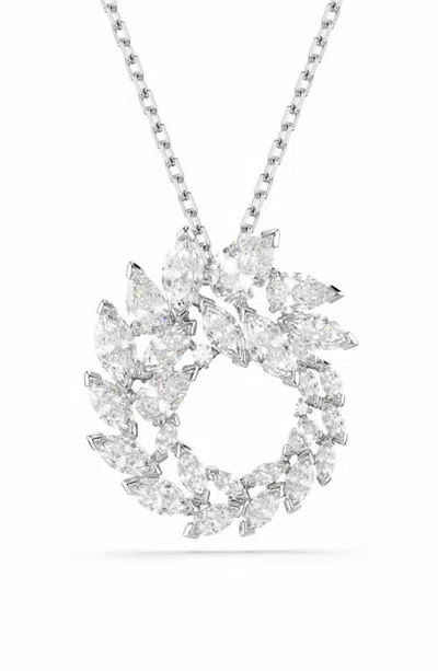Swarovski Mesmera Circular Pendant Necklace In Black