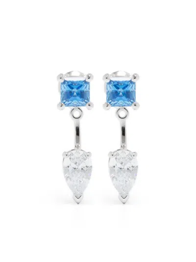 Swarovski Mesmera Crystal-embellished Drop Earrings In Blue