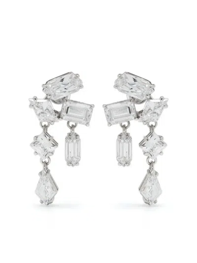 Swarovski Mesmera Crystal-embellished Drop Earrings In Silver