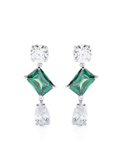 Swarovski Mesmera Crystal-embellished Earrings In Green