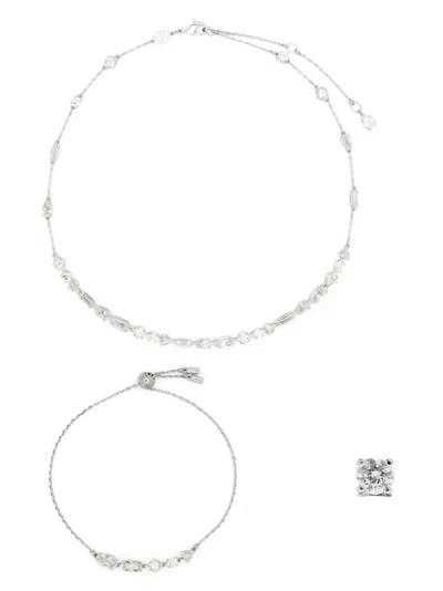 Swarovski Mesmera Crystal-embellished Three-piece Set In Silber