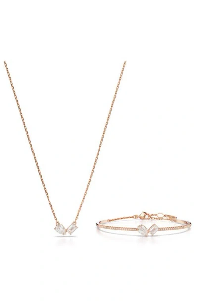 Swarovski Mesmera Crystal Necklace & Bracelet Set In White