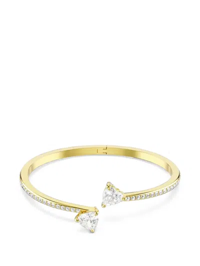 Swarovski Mesmera Attract Crystal Heart Bangle Bracelet In Brown