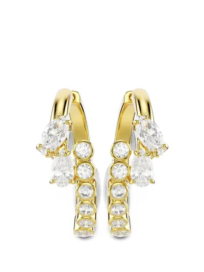 Swarovski Mesmera Crystal-embellished Hoop Earrings In Gold